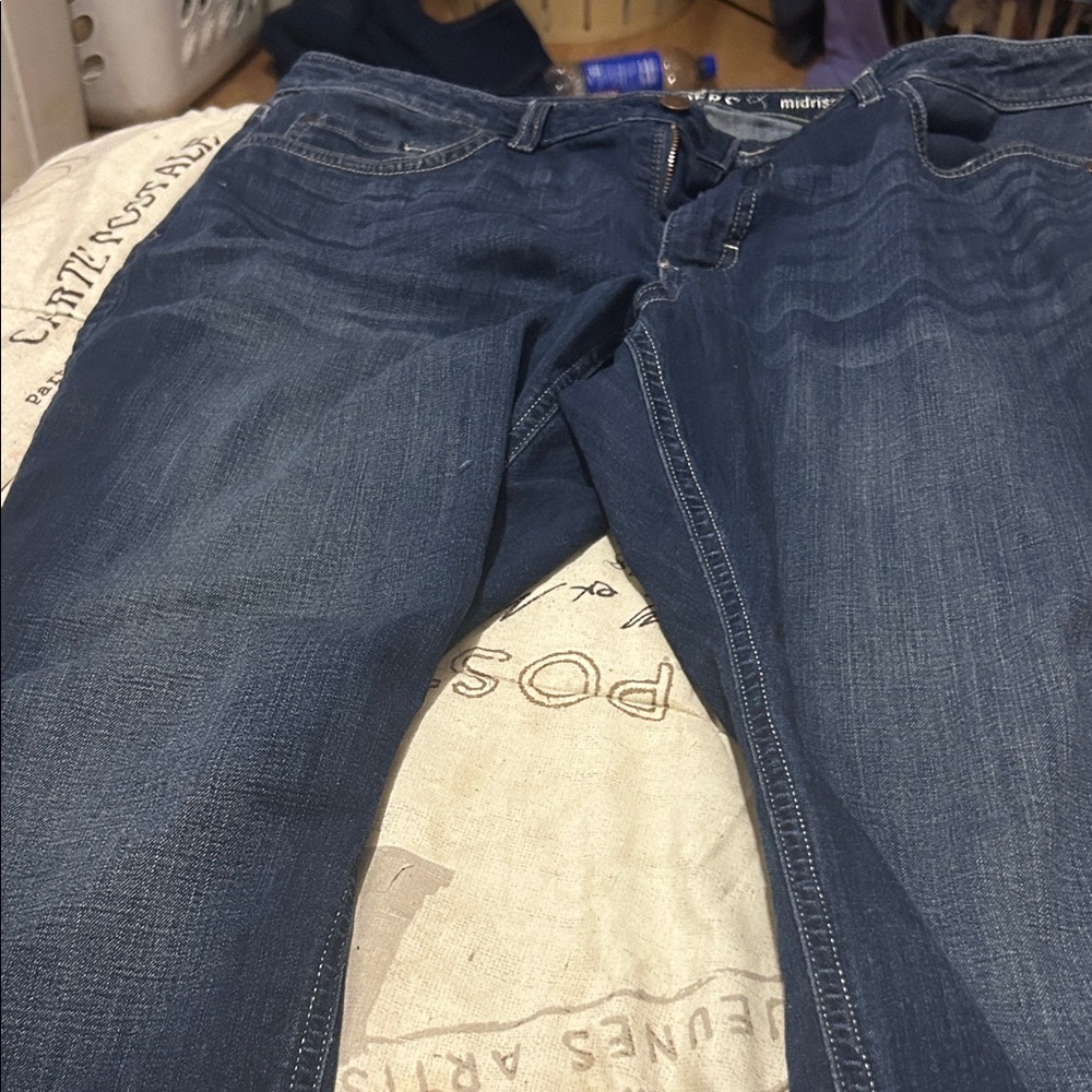 Lee Riders Midrise Curvy Skinny Jeans - Dark Blue